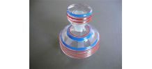 Carafe aux cercles rouges et bleus