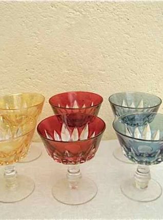 Set 6 petites coupes en cristal