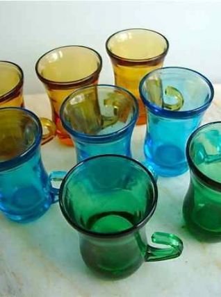 Set de 8 tasses à pousse café vintage