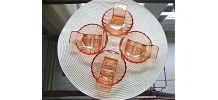 4 coupelles en verre rose