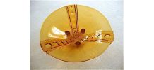 Grand plat de service ou compotier couleur ambre