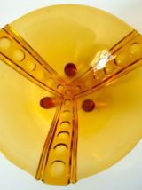 Grand plat de service ou compotier couleur ambre