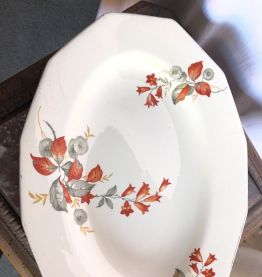Plat de service fleuri vintage