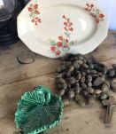 Plat de service fleuri vintage