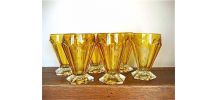 6 coupes à glace en cristal taillé et ciselé art déco