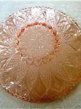 Grande coupe à fruits verre rose