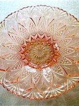 Grande coupe à fruits verre rose