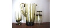 Grand pichet et 8 verres sur pied design
