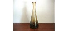 Flacon ou vase soliflore brun fumé en verre soufflé 