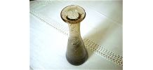 Flacon ou vase soliflore brun fumé en verre soufflé 