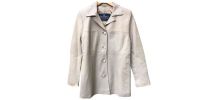 veste 4 boutons en agneau banc mastic