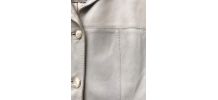 veste 4 boutons en agneau banc mastic