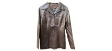 veste femme  en véritable cuir  marron 