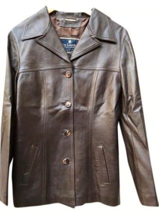 veste femme  en véritable cuir  marron 