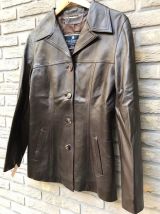 veste femme  en véritable cuir  marron 