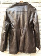 veste femme  en véritable cuir  marron 