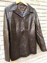 veste femme  en véritable cuir  marron 