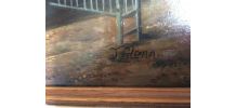 Ancienne huile sur panneau signee J. GLENN (19eme)