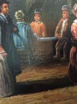 Ancienne huile sur panneau signee J. GLENN (19eme)