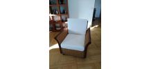 Lot de 2 fauteuils en teck et rotin tressé