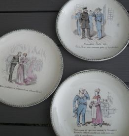 lot 6 assiettes parlantes XIXe siècle(vendues à Drouot)