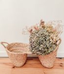 Panier double en feuilles de palmier