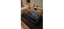 table basse chromer et vitrer (neuf dans sa boite )