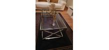 table basse chromer et vitrer (neuf dans sa boite )