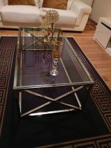 table basse chromer et vitrer (neuf dans sa boite )