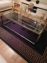 table basse chromer et vitrer (neuf dans sa boite )