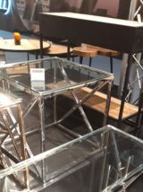 Table d appoint en chrome menue d une vitre style moder