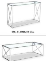 Table d appoint en chrome menue d une vitre style moder