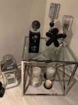 Table d appoint en chrome menue d une vitre style moder