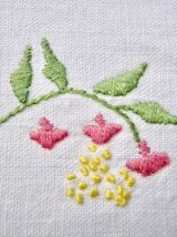 Nappe coton brodée main