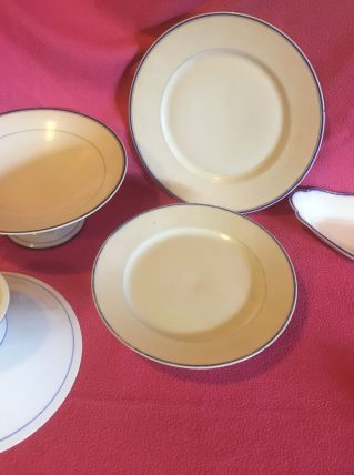 liseré bleu de limoges divers plats