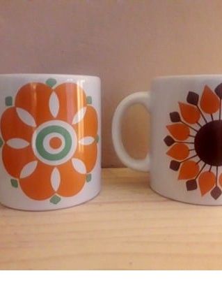 2 Tasses  Mug renault  ceramique 1970