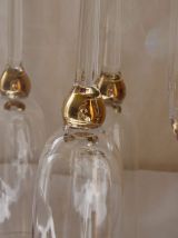 Lot de 5 flutes à champagne verre et or