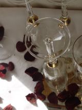 Lot de 5 flutes à champagne verre et or