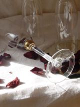 Lot de 5 flutes à champagne verre et or