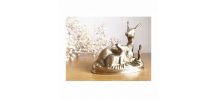 Statuette biche et son faon laiton 