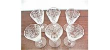 6 verres à pied gravés