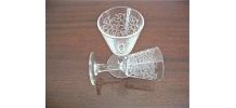 6 verres à pied gravés