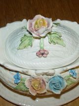 Petite soupière centre de table façon CAPODIMONTE