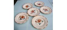 Set 6 assiettes plates Digoin Sarreguemines