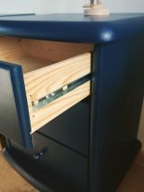 Chevet en pin massif bleu canard