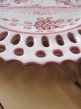 Petite assiette ajourée Marthe Tolozane décor Moutier peinte