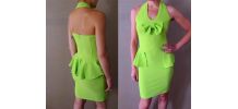 vintage 90s robe bustier dos nu stretch basque noeud vert fl