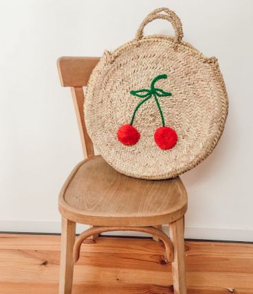 Panier rond cerises 