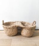 Panier double en feuilles de palmier 
