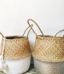Panier de rangement feuilles de palmier tressées 